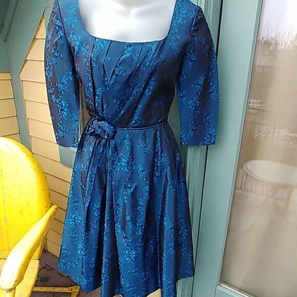 Vintage 60s Vogue Couturier Design Satin Dress - Picture 1 of 8